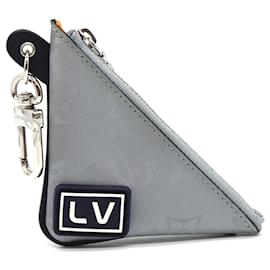 Louis Vuitton-Louis Vuitton Silver Satellite Cles Holder Coin Purse Bag Charm-Silvery