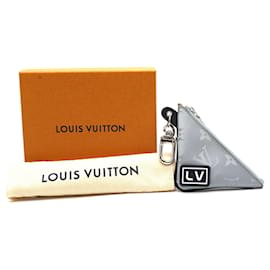 Louis Vuitton-Louis Vuitton Silver Satellite Cles Holder Coin Purse Bag Charm-Silvery