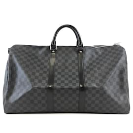 Louis Vuitton-Louis Vuitton Keepall Bandouliere 55 Damier Graphite Canvas-Black