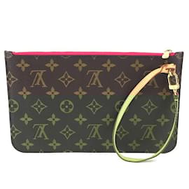 Louis Vuitton-Lona Neverfull Pochette do monograma de Louis Vuitton-Marrom