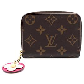Louis Vuitton-Louis Vuitton Monogram Flower Square Zip Around Wallet-Brown