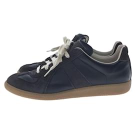 Maison Martin Margiela-Maison Margiela REPLICA / German Trainer / Low Cut Sneakers / Leather / 42 / Black-Black