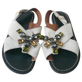 MARNI Sandali flat gioiello T40 ESSERE Beige