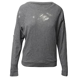 Iro-Iro Jeans Uprile Sweat-shirt à effet usé en coton gris-Gris