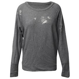 Iro Jeans – Uprile – Distressed-Sweatshirt aus grauer Baumwolle Grau