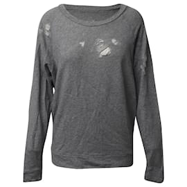 Iro-Iro Jeans – Uprile – Distressed-Sweatshirt aus grauer Baumwolle-Grau
