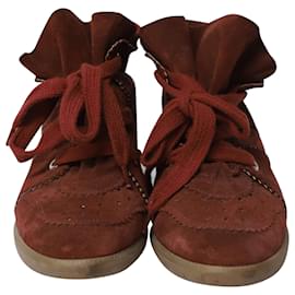 Isabel Marant-Isabel Marant Bobby High Top Sneakers aus rotem Wildleder-Rot