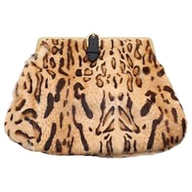 Jimmy Choo-Jimmy Choo Leopard Print Clutch Bag in Brown Hair-Brown