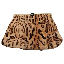 Jimmy Choo-Bolso de mano con estampado de leopardo de Jimmy Choo en cabello castaño-Castaño