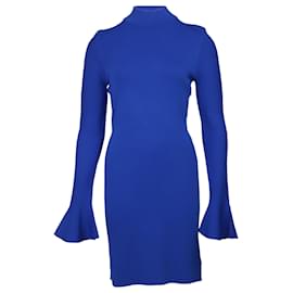 Michael Kors-Michael Kors Bell Sleeves Dress in Blue Viscose-Blue