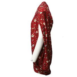 Alexander Mcqueen-Alexander McQueen Kleid mit asymmetrischem Rücken und drapiertem Blumenmuster aus mehrfarbiger Wolle-Mehrfarben