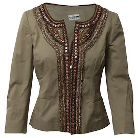 Alberta Ferretti Jaqueta com detalhes em pérolas Philosophy di Alberta Ferreti em algodão verde Verde