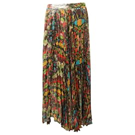 Alice + Olivia-Alice + Olivia Katz Pleated Floral Print Long Skirt in Multicolor Silk-Other