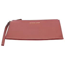 Michael Kors-Michael Kors Wristlet Pouch in Pink Leather -Brown