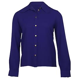 Chloé Chloe Blusa abotoada em seda roxa Roxo