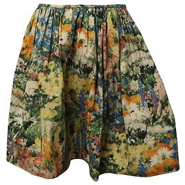 Falda fruncida con estampado floral en algodón multicolor de Red Valentino Otro