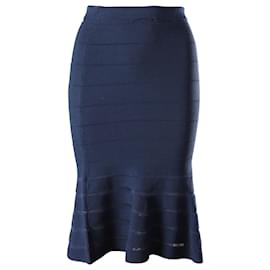 Sandro-Sandro Paris Flared Hem Skirt in Blue Viscose-Blue