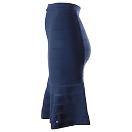 Sandro-Sandro Paris Flared Hem Skirt in Blue Viscose-Blue