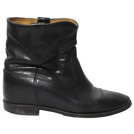 Isabel Marant Etoile Isabel Marant Cluster Ankle Boots in Black Leather  Black