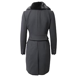 Dolce & Gabbana-Dolce & Gabbana Faux Fur Coat in Black Polyester-Black