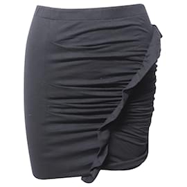 Iro-Iro Oda Ruched Mini Skirt in Black Viscose-Black