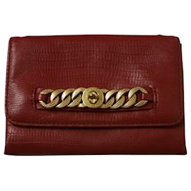 Marc Jacobs-Marc Jacobs Crocodile Embossed Chained Bag in Red Leather-Red