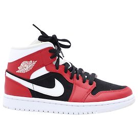 Nike Jordan 1 Metà in pelle rossa nera da palestra Rosso