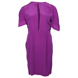 Stella Mc Cartney-Stella McCartney Keyhole Neckline Dress in Purple Silk-Purple
