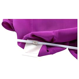 Stella Mc Cartney-Vestido con escote en forma de ojo de cerradura de Stella McCartney en seda violeta-Púrpura