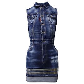 Dsquared2 Vestido sin mangas en denim de algodón azul Azul