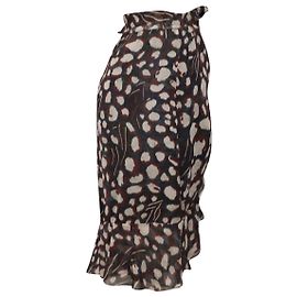 Iro Printed Flounce Wrap Skirt in Multicolor Viscose  Other Python print