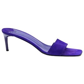 Ralph Lauren Slip On Sandals in Blue Suede Blue