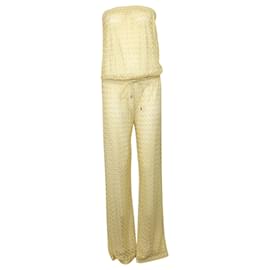 Melissa Odabash-Melissa Odabash Stella Strapless Jumpsuit in Beige Polyester-Beige
