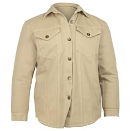 Nanushka-Nanushka Lined Faux Shearling Jacket in Beige Cotton-Beige
