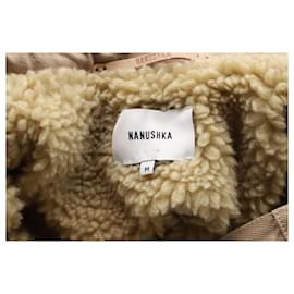 Nanushka-Nanushka Gefütterte Lammfelljacke aus beiger Baumwolle-Beige