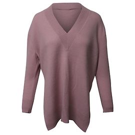 Zimmermann Longline-Pullover mit V-Ausschnitt aus rosa Kaschmir Pink