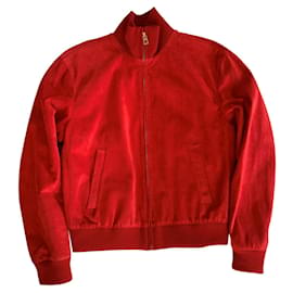 Loewe Red suede bomber jacket Red