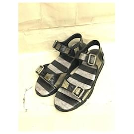 Givenchy-GIVENCHY Python leather / air sole / strap sandals / sandals / 41 / Black-Black