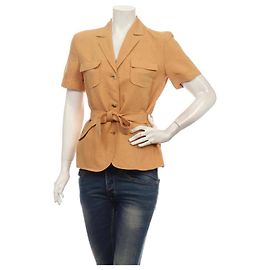Blazer Aigner Laranja de Linho e Viscose Laranja