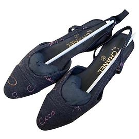 Chanel slingback Azul