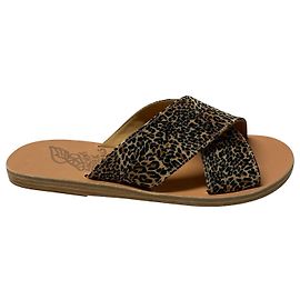 Ancient Greek Sandals Sandálias Thais gregas antigas em couro com estampa de leopardo Outro