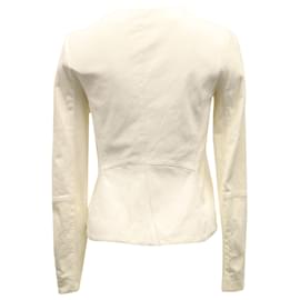 Vince-Vince Collarless Jacket in White Leather-White,Cream