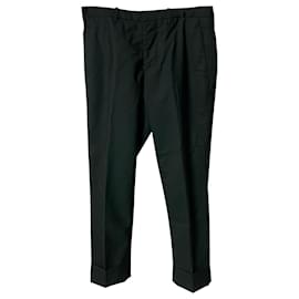 Marni-Pantaloni Marni Slim Fit in Lana Verde-Verde