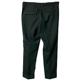 Marni-Marni Pantalon Slim Fit en Laine Verte-Vert