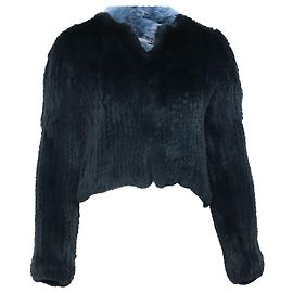 Diane Von Furstenberg Jacket in Teal Rabbit Fur Other Green