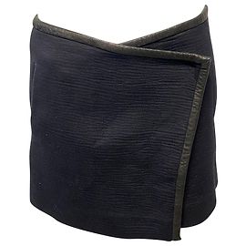 Minigonna Isabel Marant Overlap in cotone nero Nero