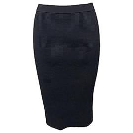 Jonathan Simkhai-Jonathan Simkhai Knit Pencil Midi Skirt in Black Rayon-Black