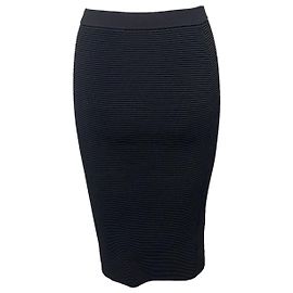 Jonathan Simkhai Strick-Midi-Bleistiftrock aus schwarzem Viskose Schwarz