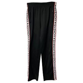 Givenchy Logo Tape Track Pants in Black Polyester Black