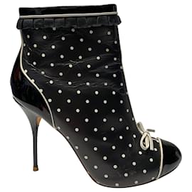 Sophia webster-Sophia Webster Dora Polkadot Ankle Boots in Black Leather-Black